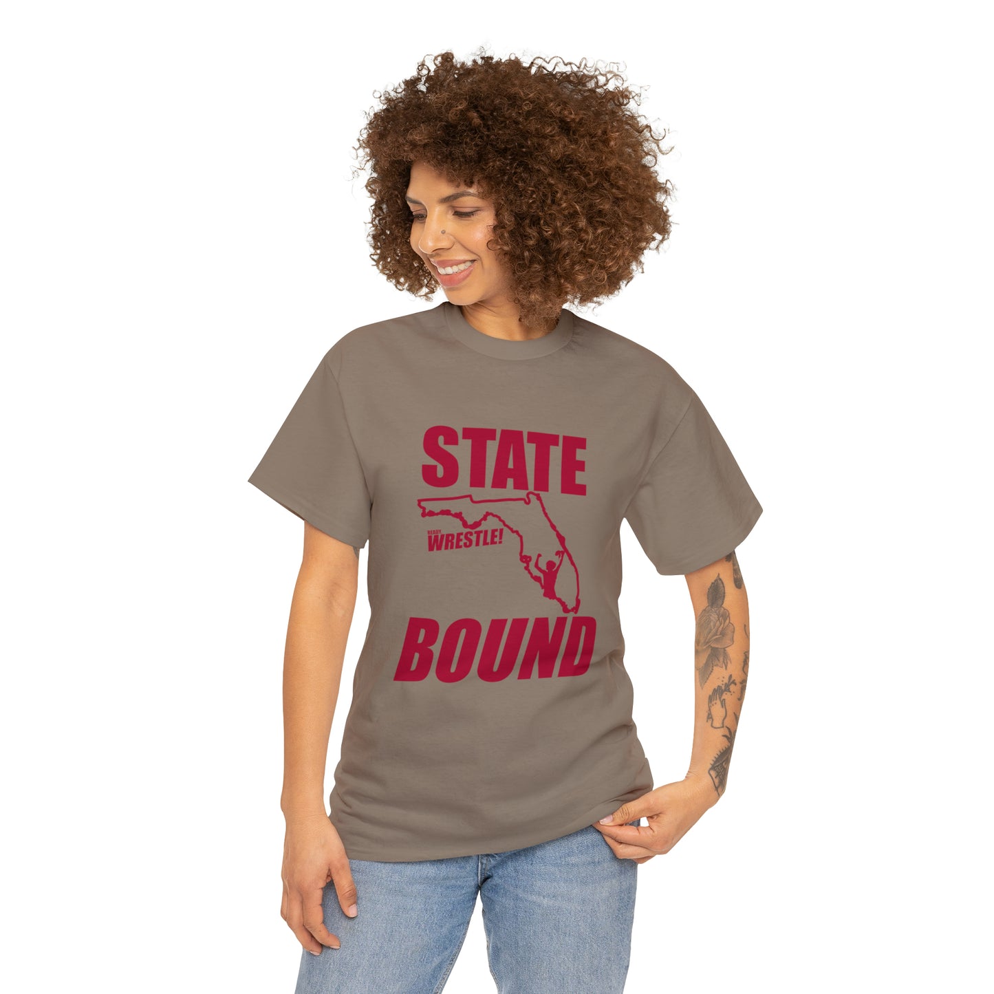 Florida State Bound, Red Logo, Unisex Heavy Cotton Tee