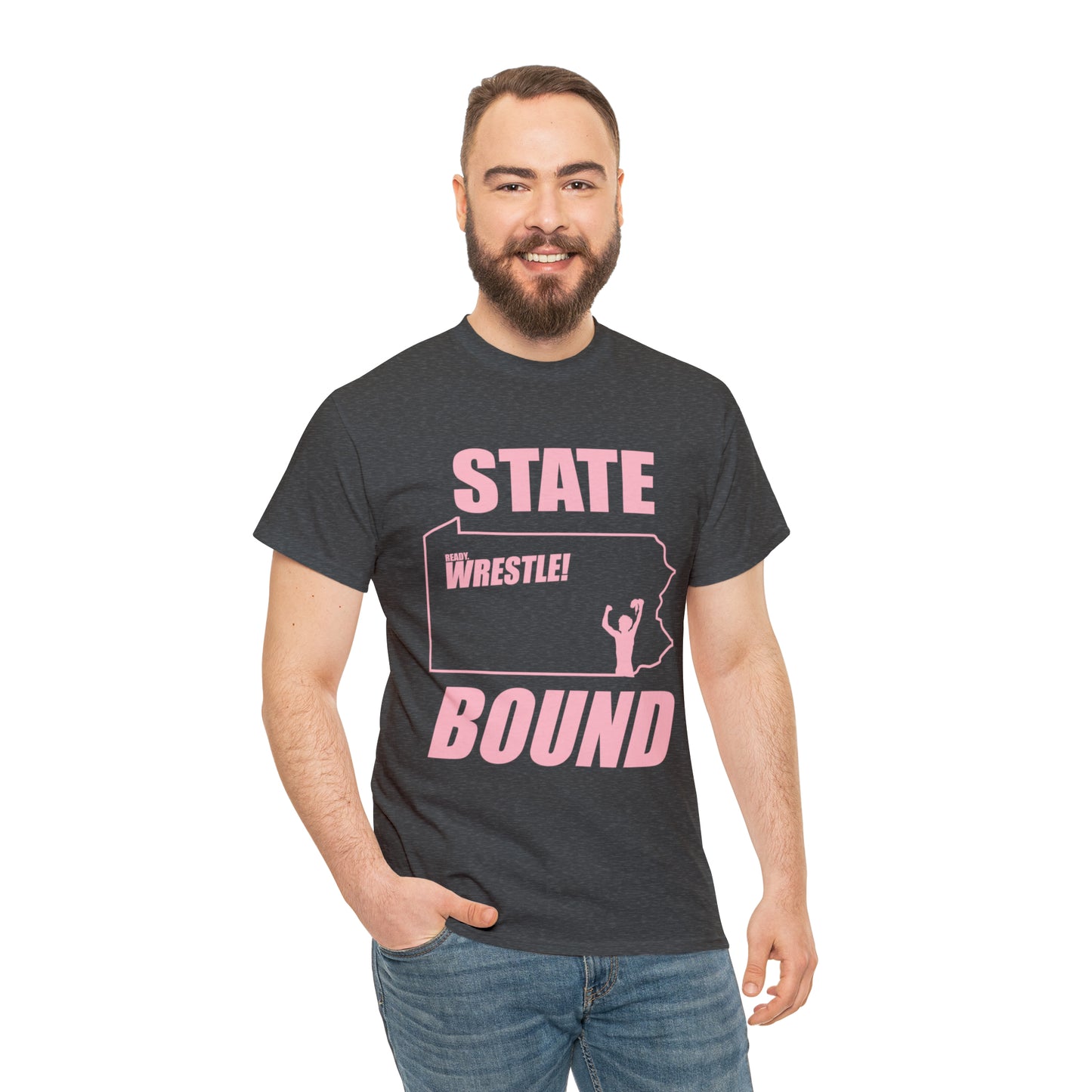 Pennsylvania State Bound, Pink Logo, Unisex Heavy Cotton Tee