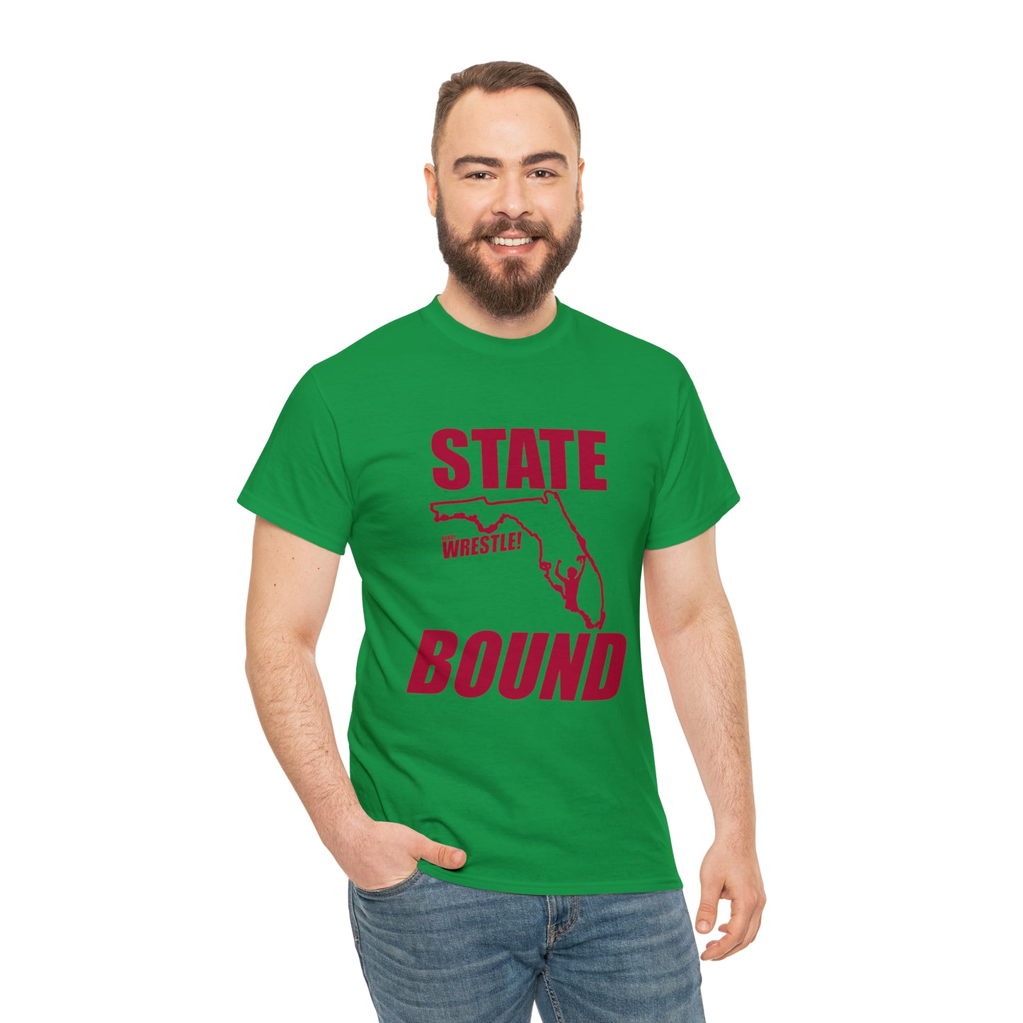 Florida State Bound, Red Logo, Unisex Heavy Cotton Tee