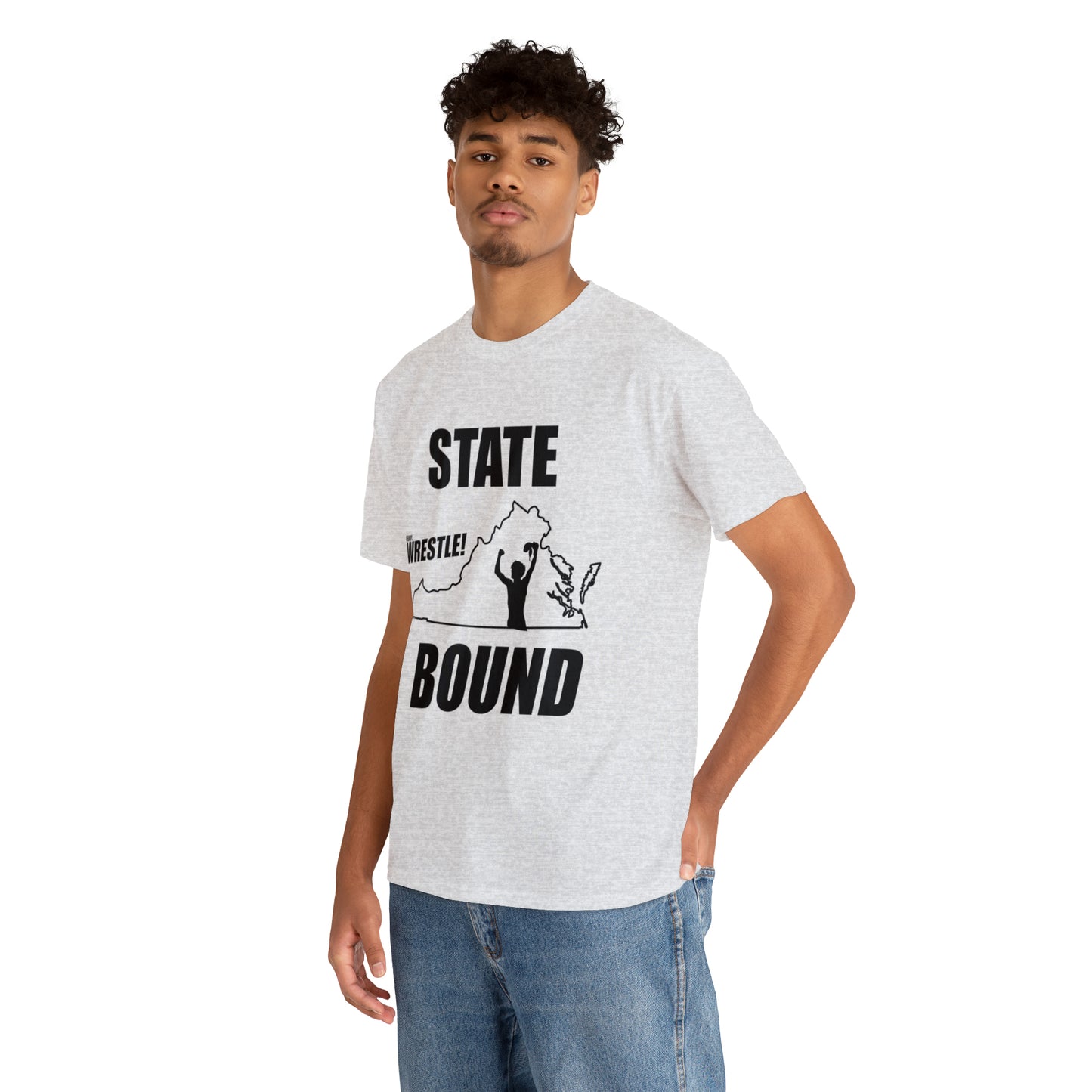 Virginia State Bound, Black Logo, Unisex Heavy Cotton Tee