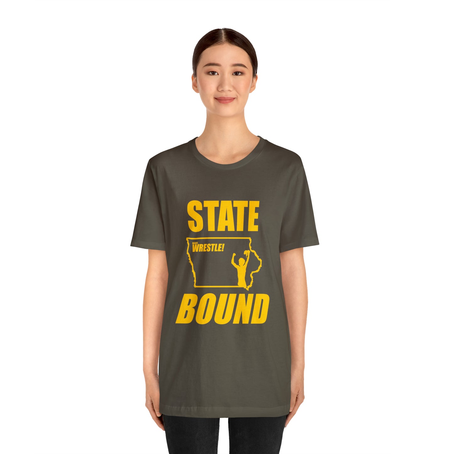 Iowa State Bound, Unisex Jersey Short Sleeve Tee, Gold Logo