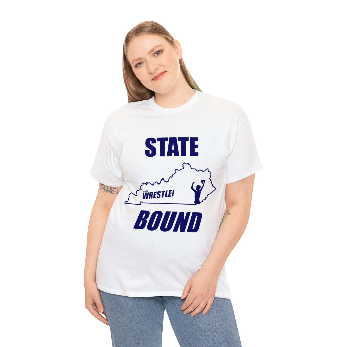 Kentucky State Bound, Royal Blue Logo, Unisex Heavy Cotton Tee