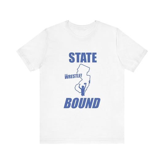 New Jersey State Bound, Blue print, Bella+Canvas 3001, Unisex Jersey Short Sleeve Tee