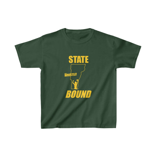 Vermont State Bound, Kids, Gold Logo, Unisex Jersey Short Sleeve Tee