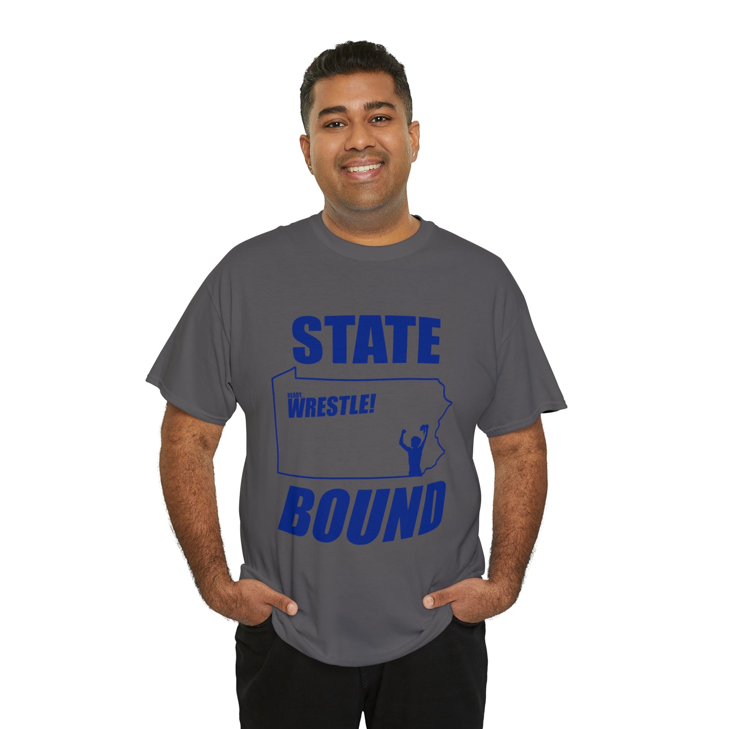 Pennsylvania State Bound, Royal Blue Logo, Unisex Heavy Cotton Tee