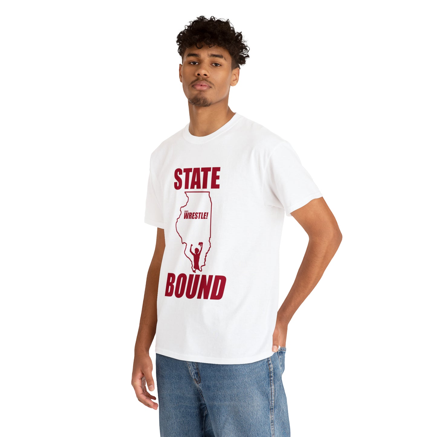 Illinois State Bound, Red Logo, Unisex Heavy Cotton Tee