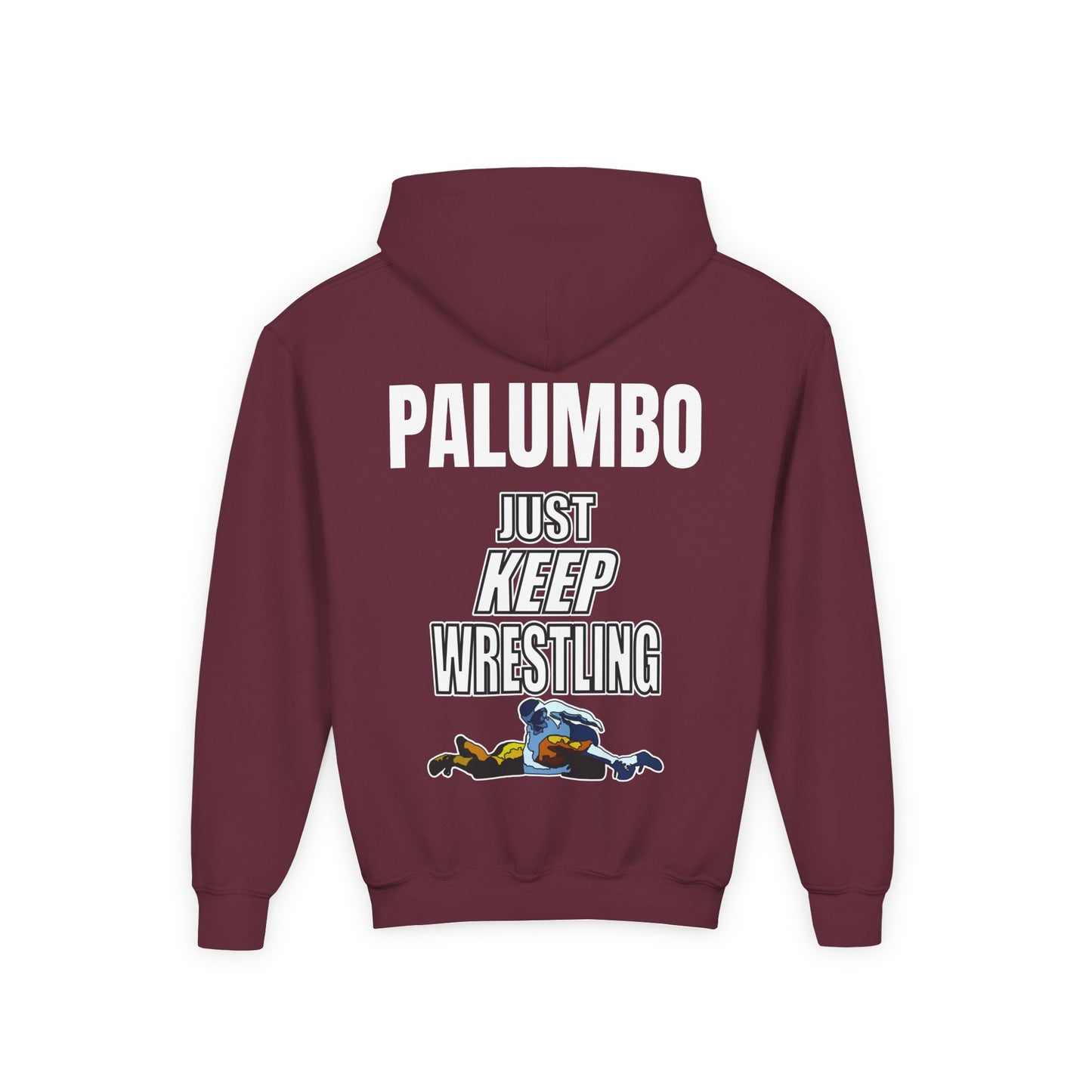 Just Keep Wrestling, Youth Heavy Blend Hooded Sweatshirt