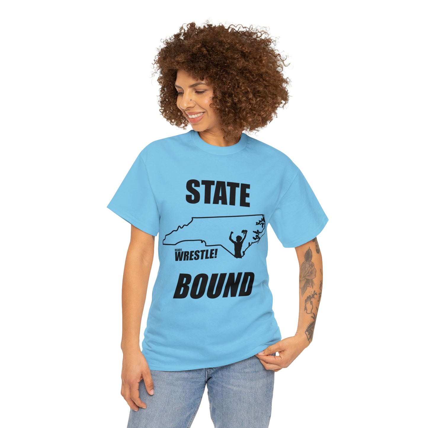 North Carolina State Bound, Black Logo, Unisex Heavy Cotton Tee