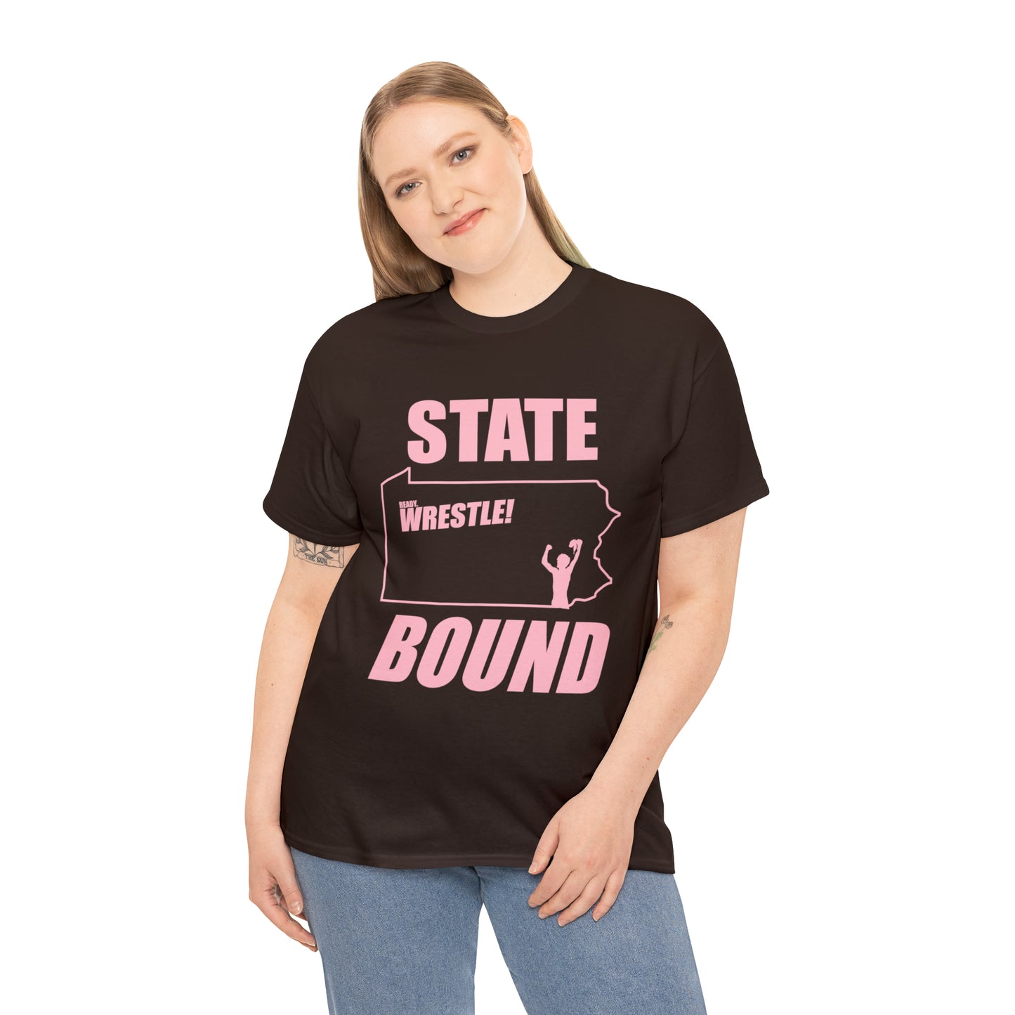 Pennsylvania State Bound, Pink Logo, Unisex Heavy Cotton Tee