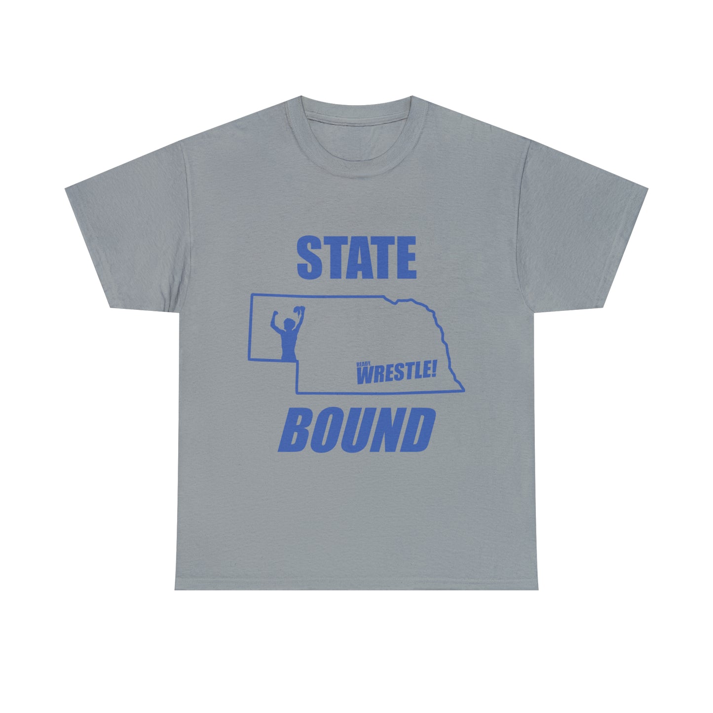 Nebraska State Bound, Royal Blue Logo, Unisex Heavy Cotton Tee