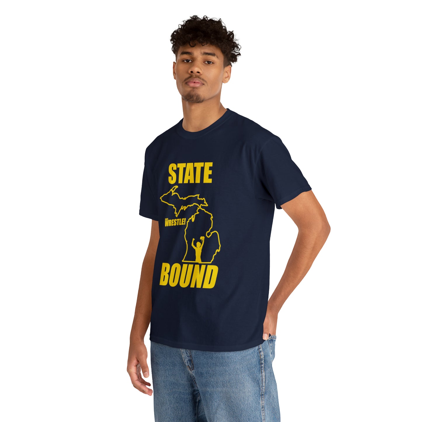 Michigan State Bound, Gold Logo, Unisex Heavy Cotton Tee