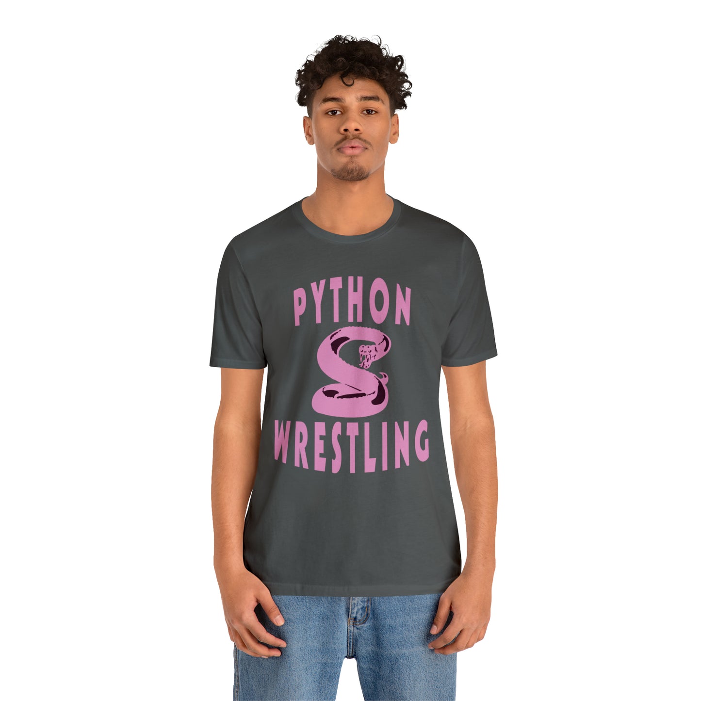 NEK Python Wrestling, Pink Logo, Unisex Jersey Short Sleeve Tee