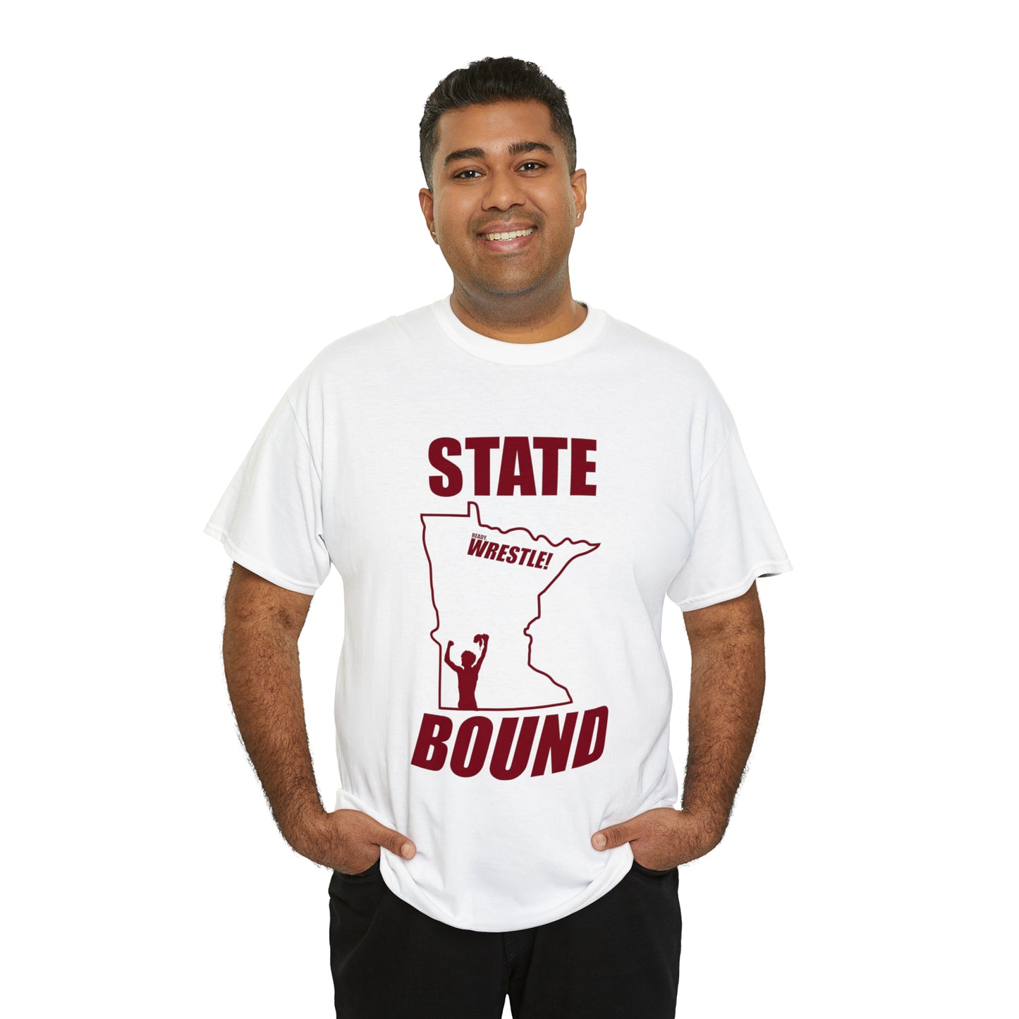 Minnetsota State Bound, Maroon Logo, Unisex Heavy Cotton Tee