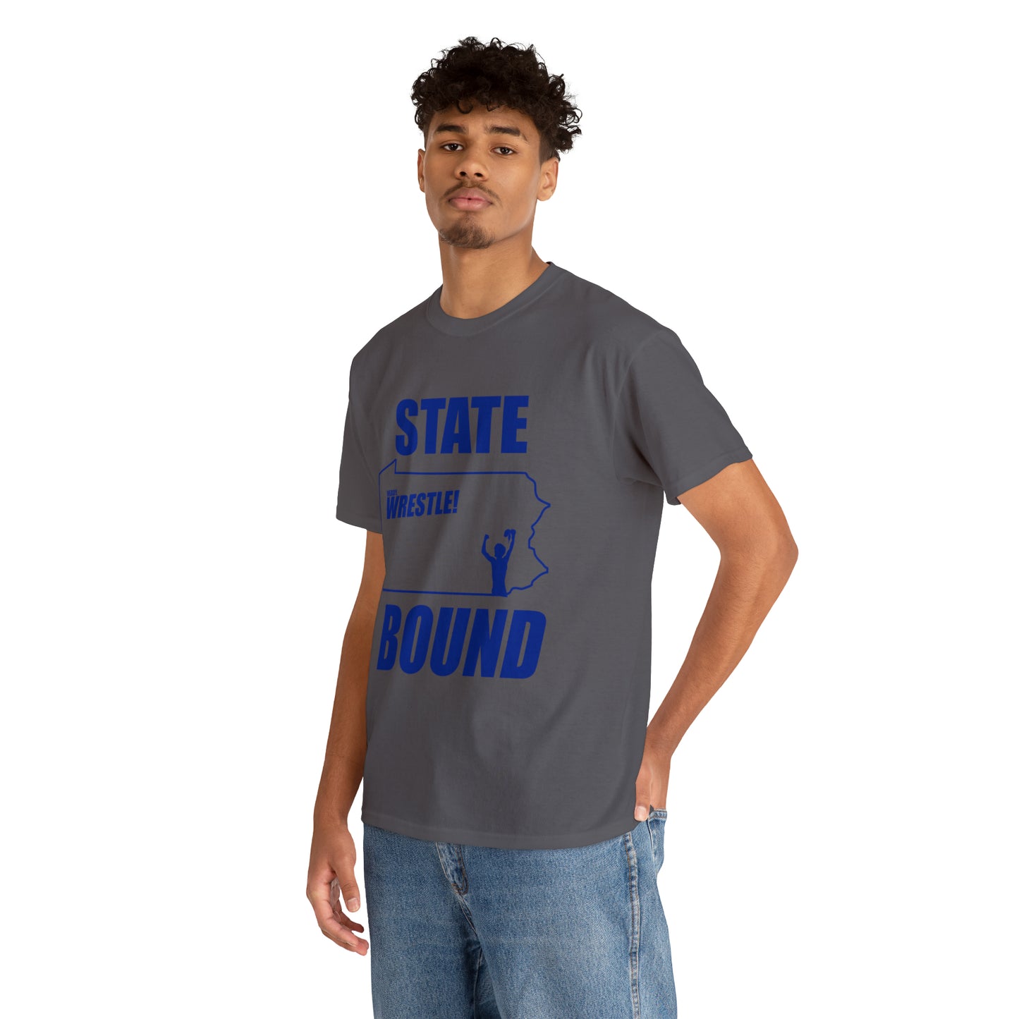 Pennsylvania State Bound, Royal Blue Logo, Unisex Heavy Cotton Tee