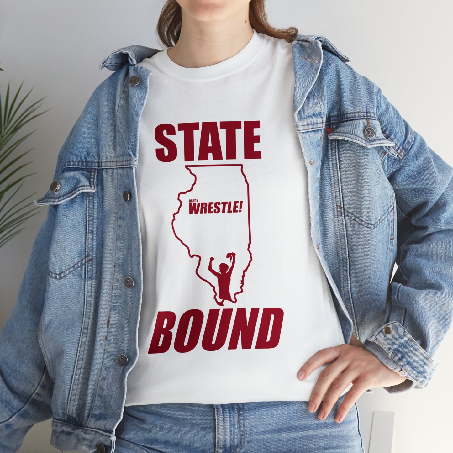 Illinois State Bound, Red Logo, Unisex Heavy Cotton Tee