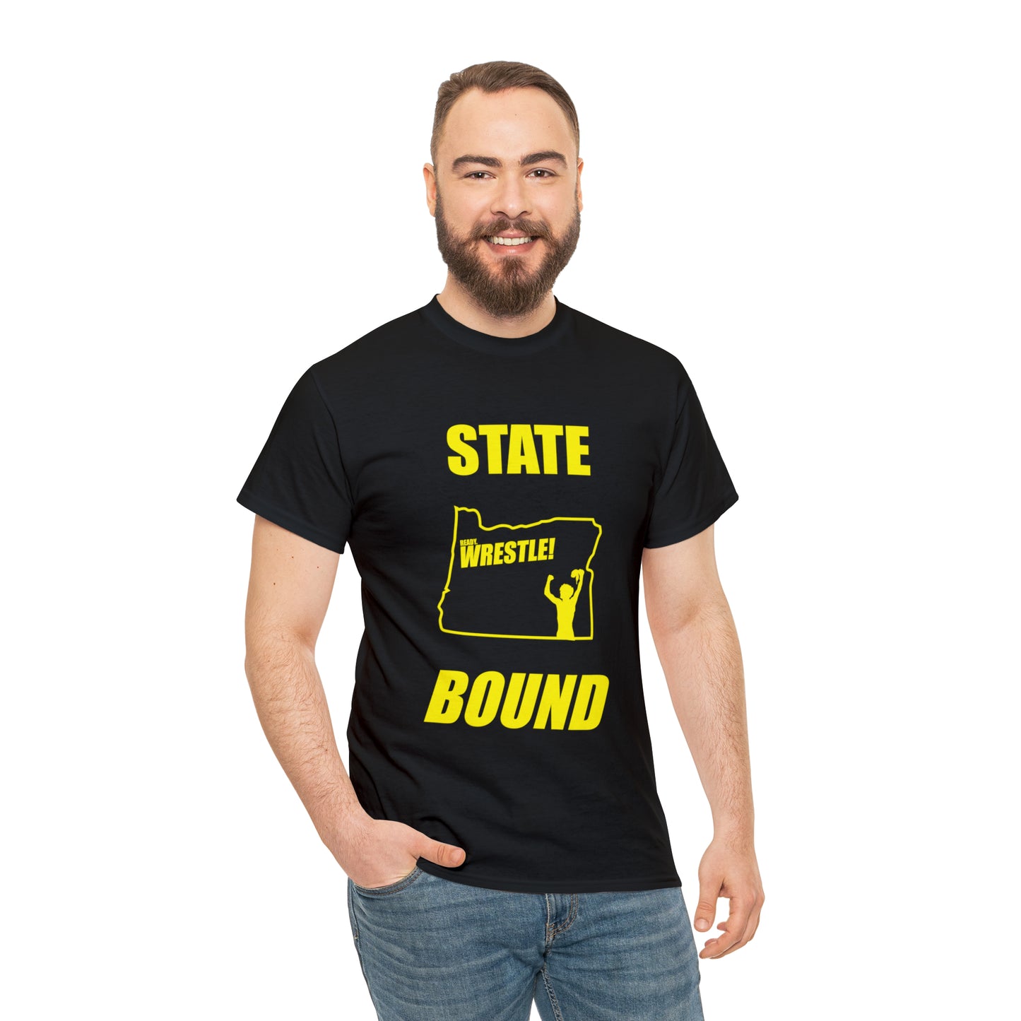 Oregon State Bound, Gold Logo, Unisex Heavy Cotton Tee