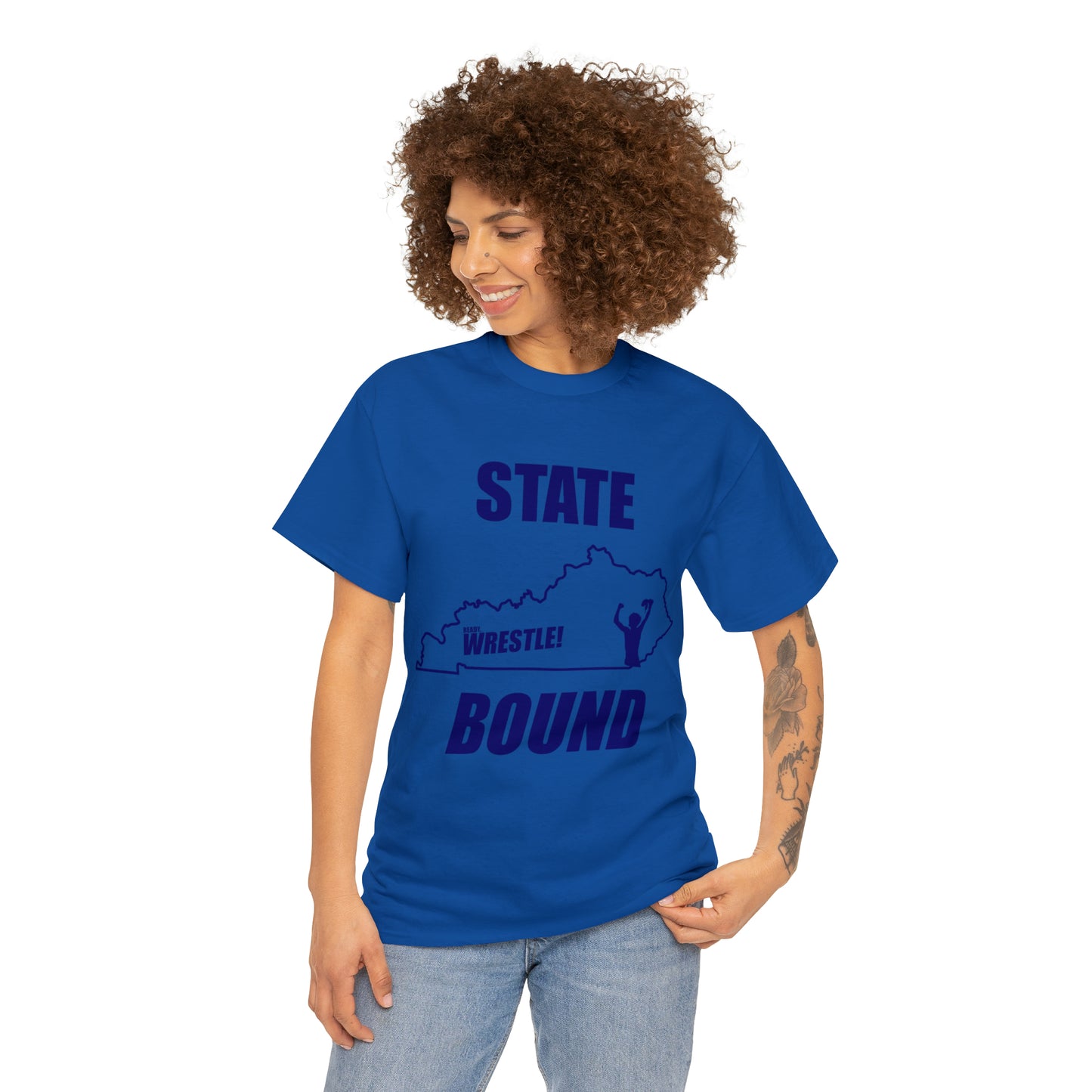 Kentucky State Bound, Royal Blue Logo, Unisex Heavy Cotton Tee