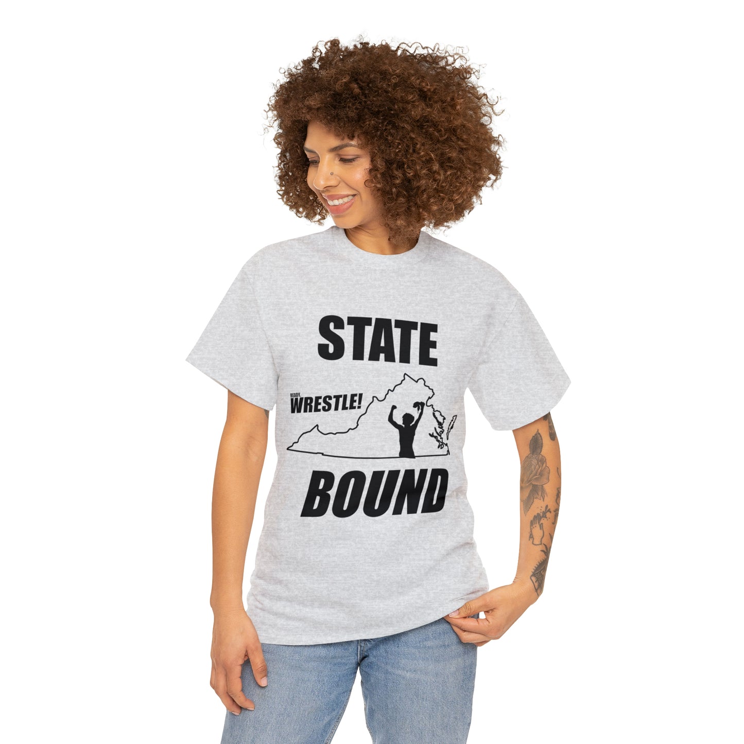 Virginia State Bound, Black Logo, Unisex Heavy Cotton Tee