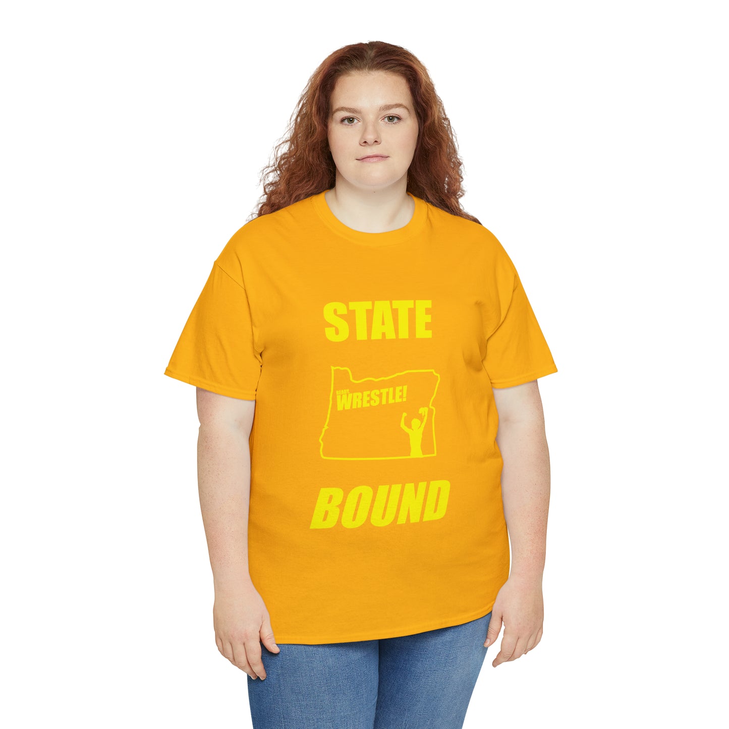 Oregon State Bound, Gold Logo, Unisex Heavy Cotton Tee