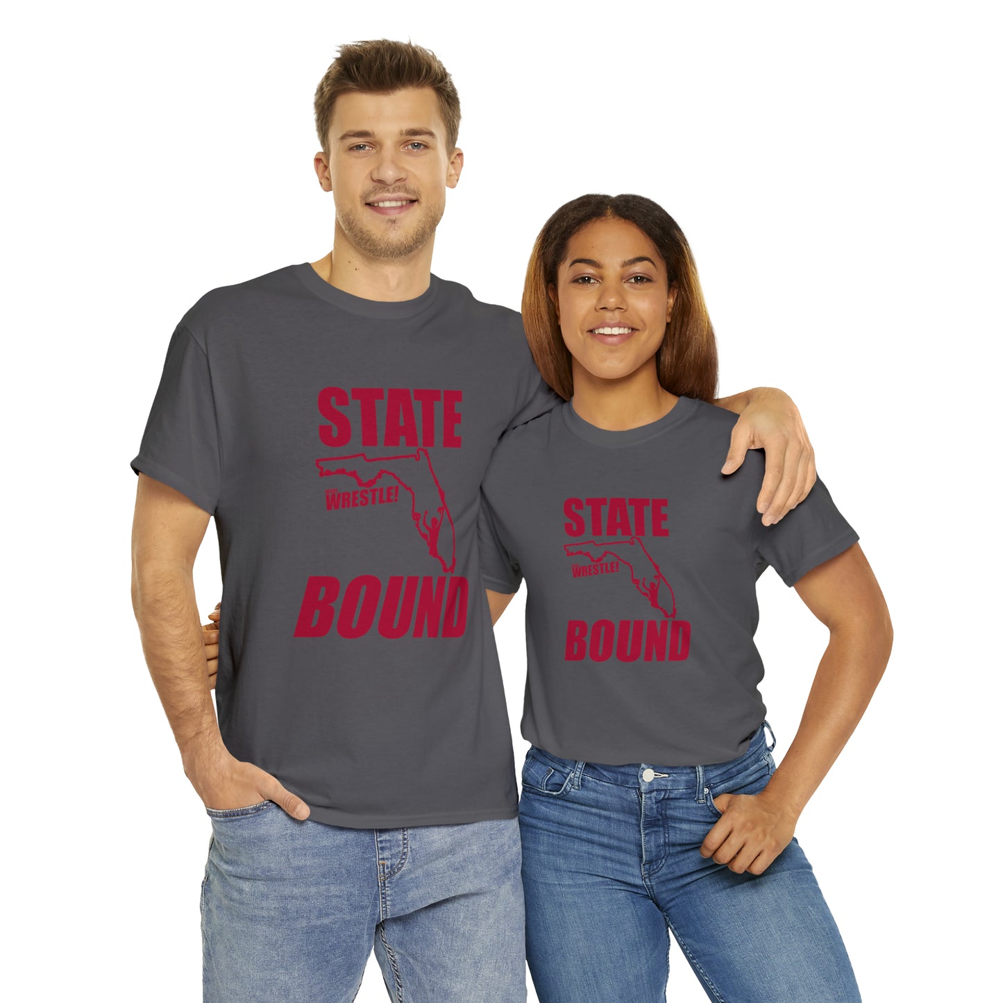 Florida State Bound, Red Logo, Unisex Heavy Cotton Tee