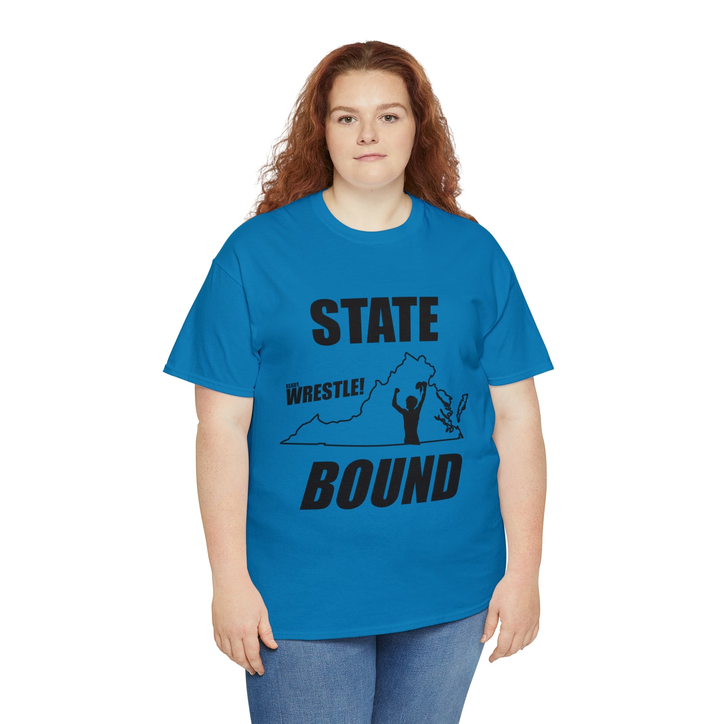 Virginia State Bound, Black Logo, Unisex Heavy Cotton Tee