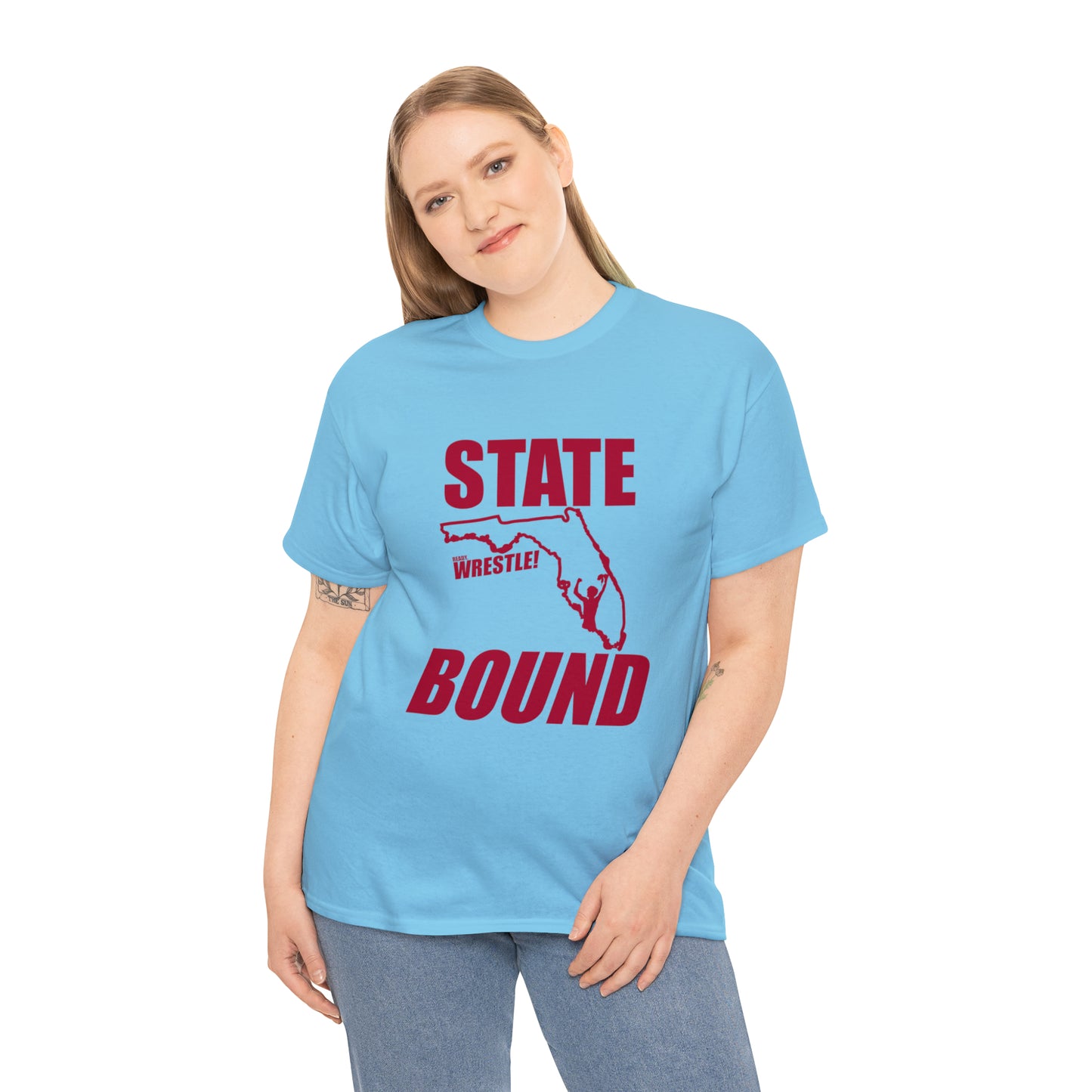 Florida State Bound, Red Logo, Unisex Heavy Cotton Tee