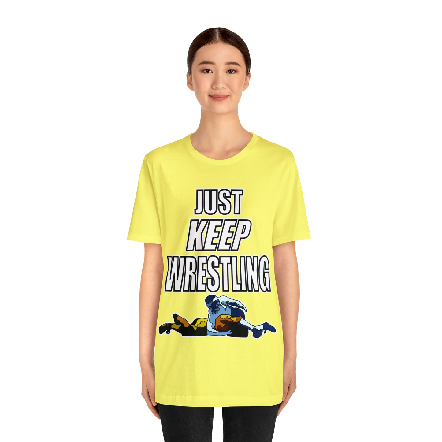 Just Keep Wrestling!, Unisex Heavy Cotton Tee, Bella+Canvas