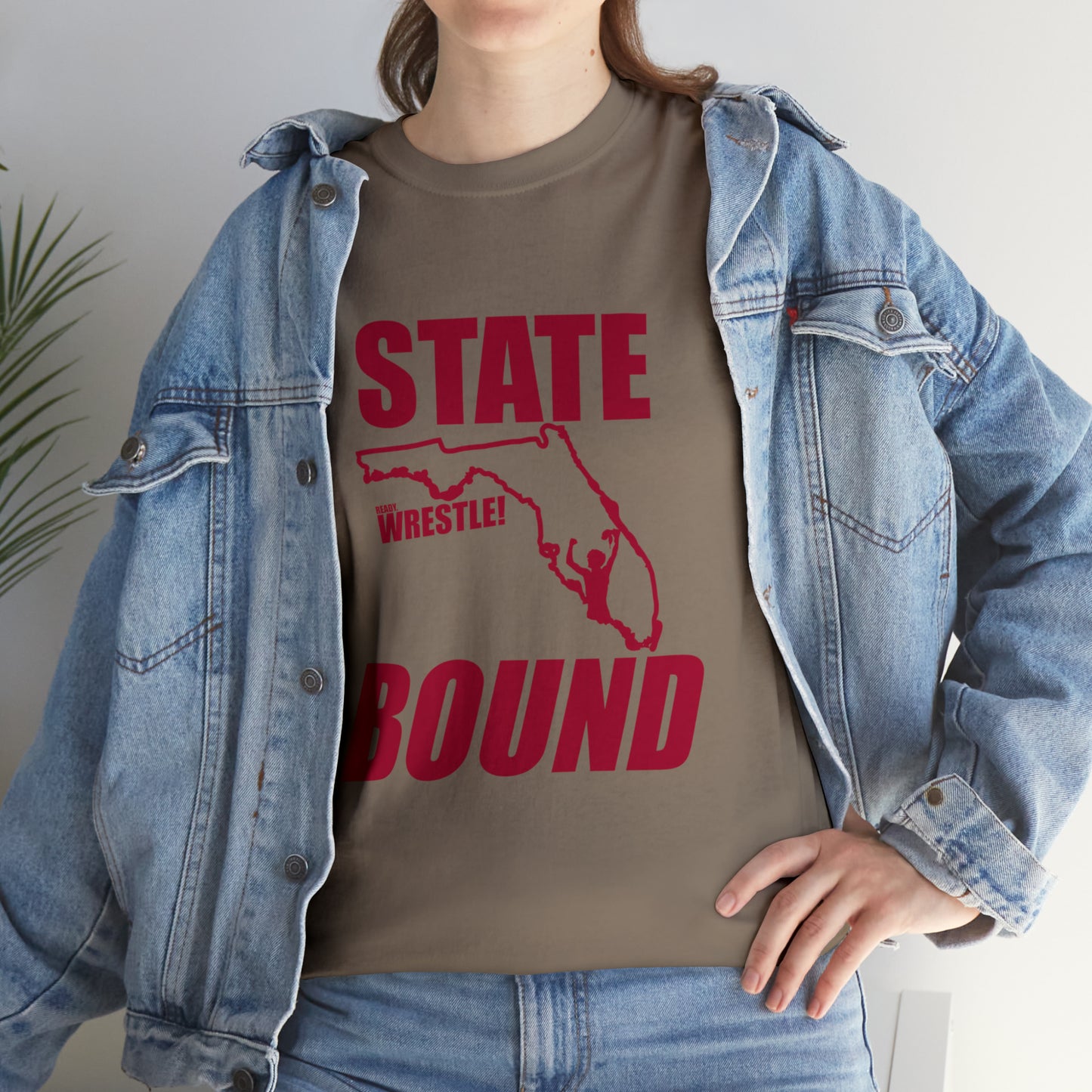 Florida State Bound, Red Logo, Unisex Heavy Cotton Tee