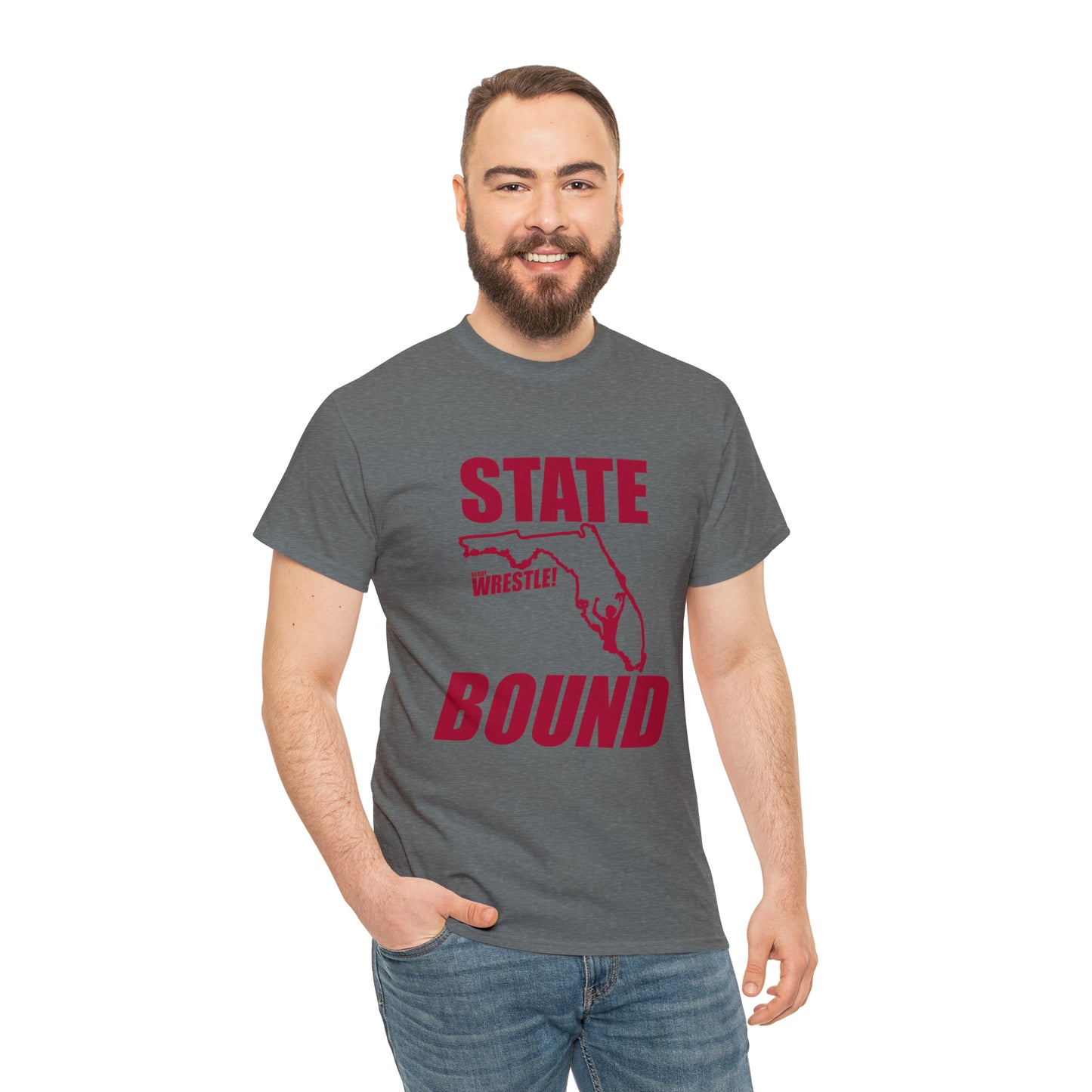 Florida State Bound, Red Logo, Unisex Heavy Cotton Tee