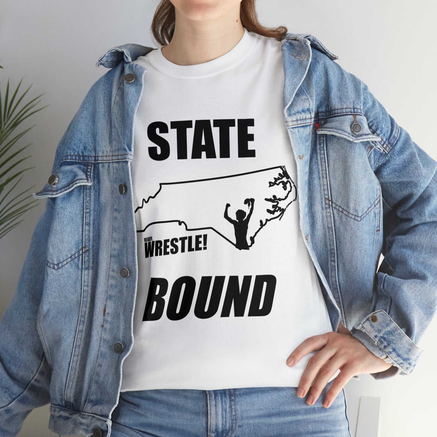 North Carolina State Bound, Black Logo, Unisex Heavy Cotton Tee