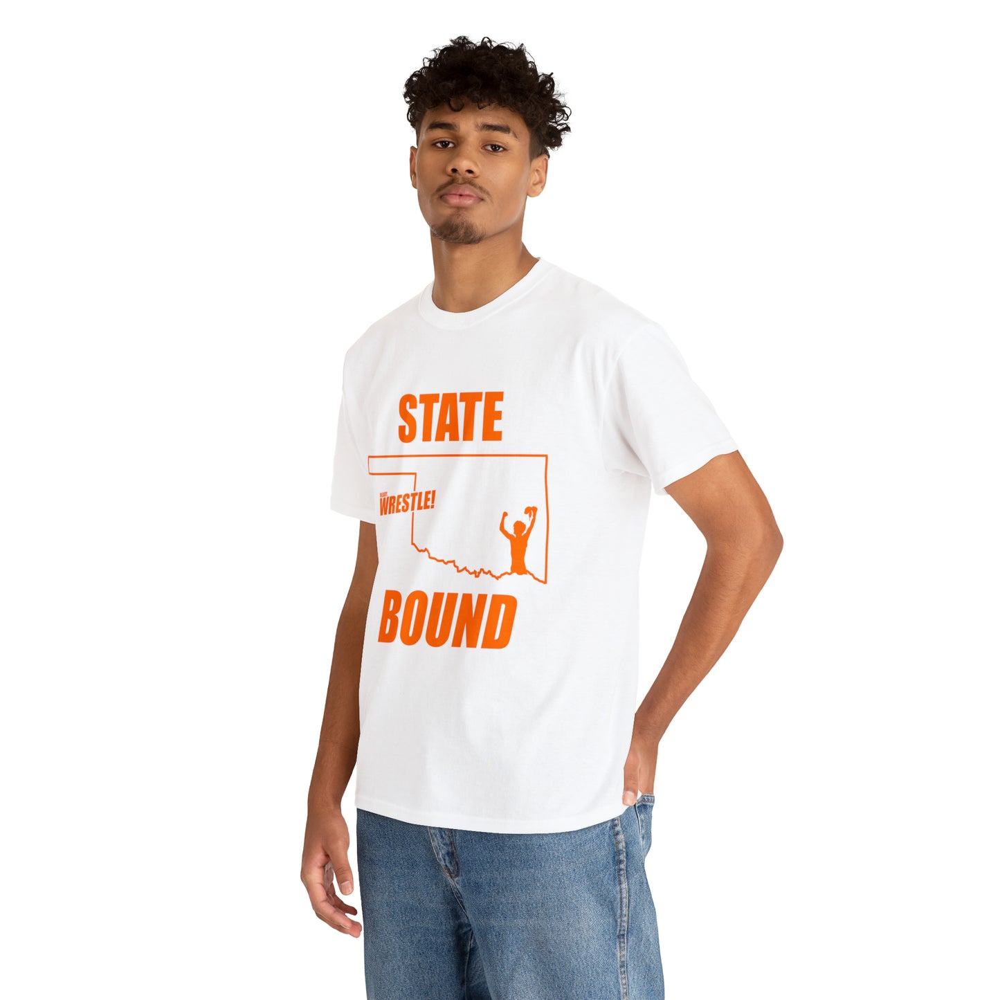 Oklahoma State Bound, Orange Logo, Unisex Heavy Cotton Tee