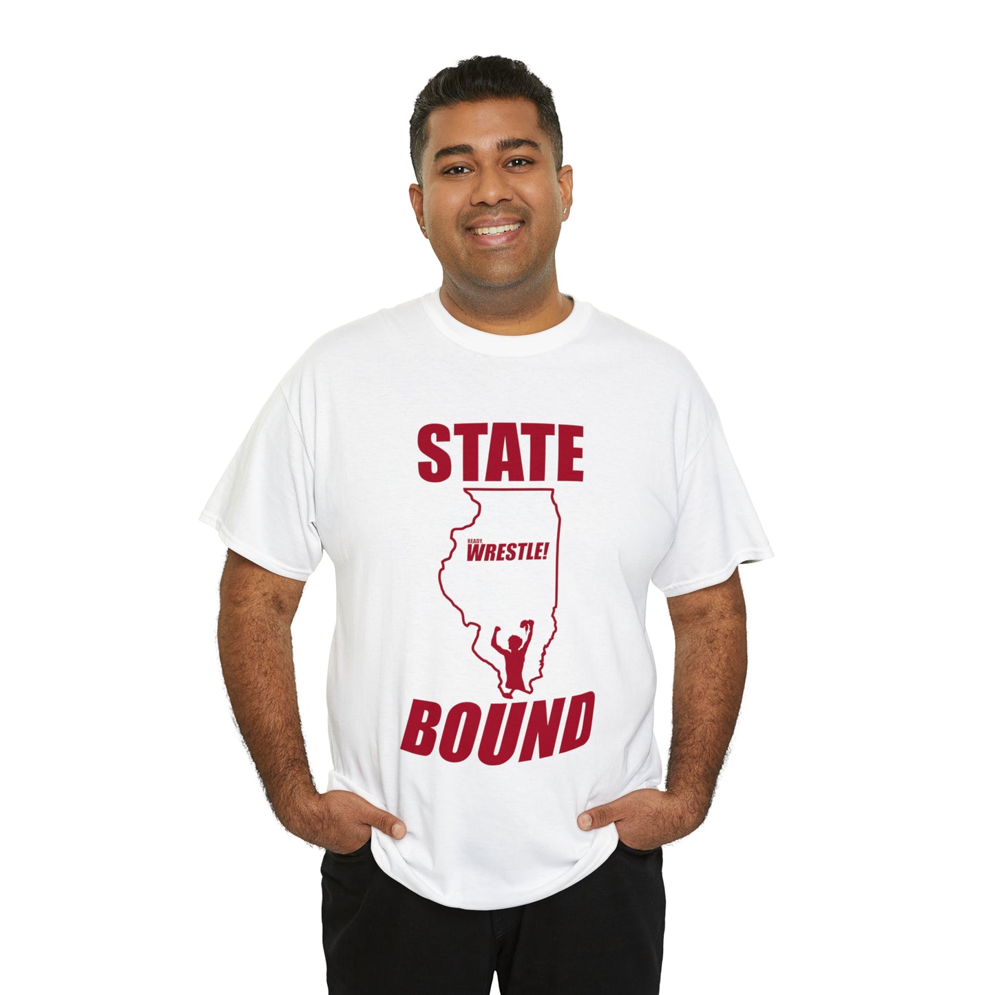 Illinois State Bound, Red Logo, Unisex Heavy Cotton Tee