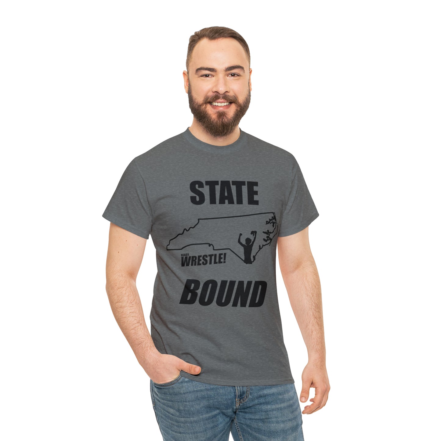 North Carolina State Bound, Black Logo, Unisex Heavy Cotton Tee