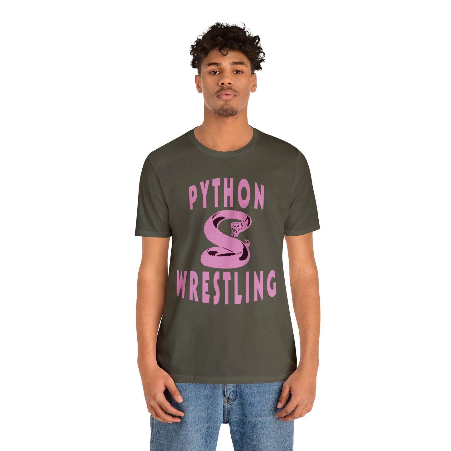 NEK Python Wrestling, Pink Logo, Unisex Jersey Short Sleeve Tee