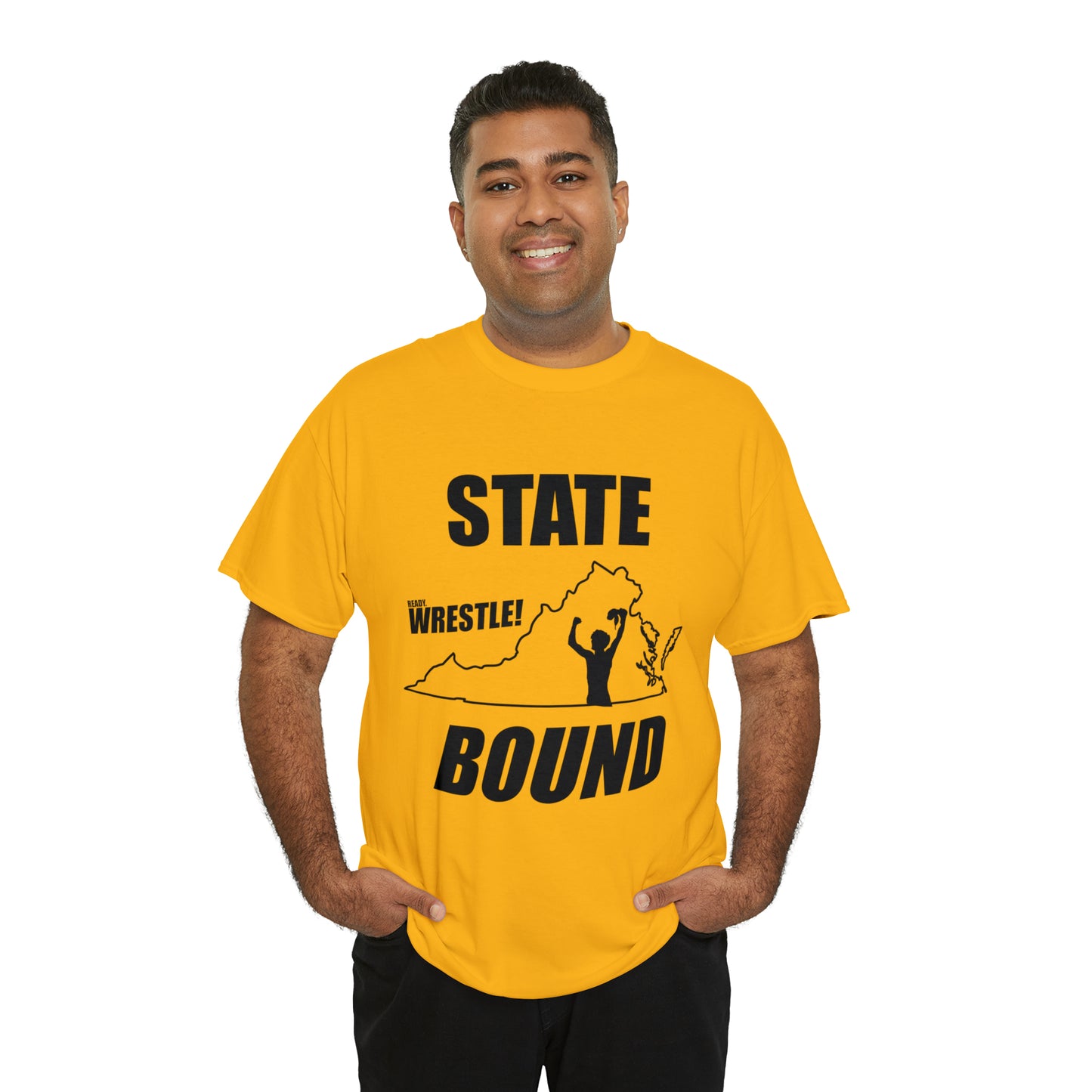 Virginia State Bound, Black Logo, Unisex Heavy Cotton Tee