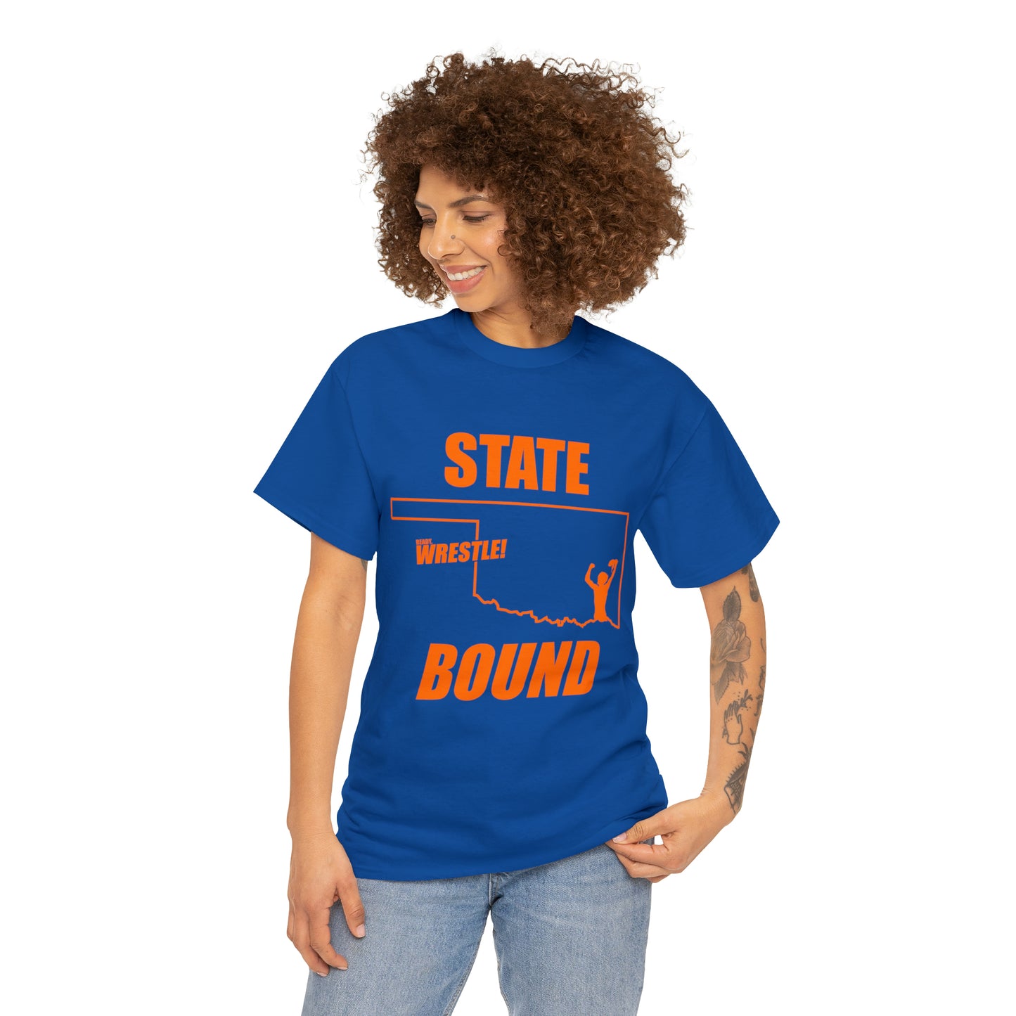 Oklahoma State Bound, Orange Logo, Unisex Heavy Cotton Tee