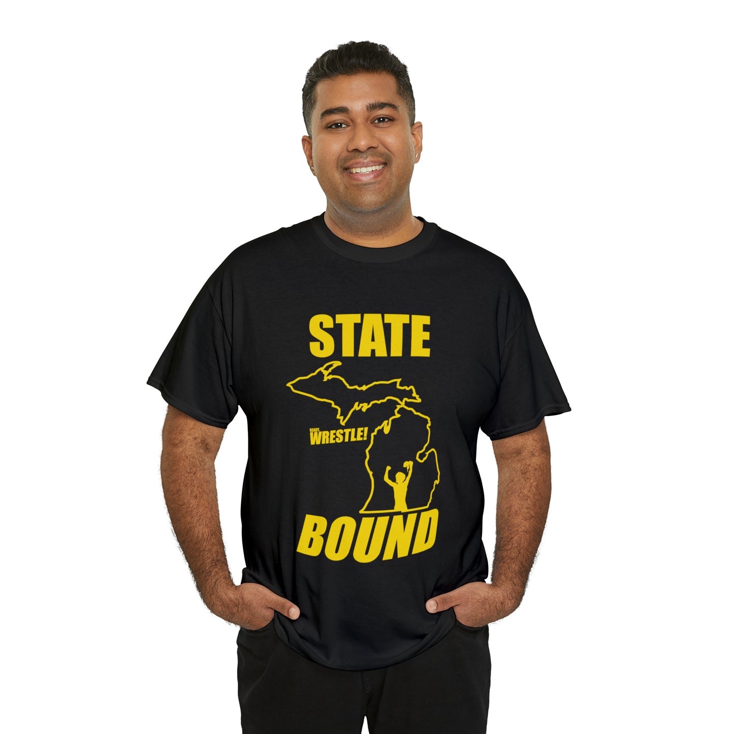 Michigan State Bound, Gold Logo, Unisex Heavy Cotton Tee