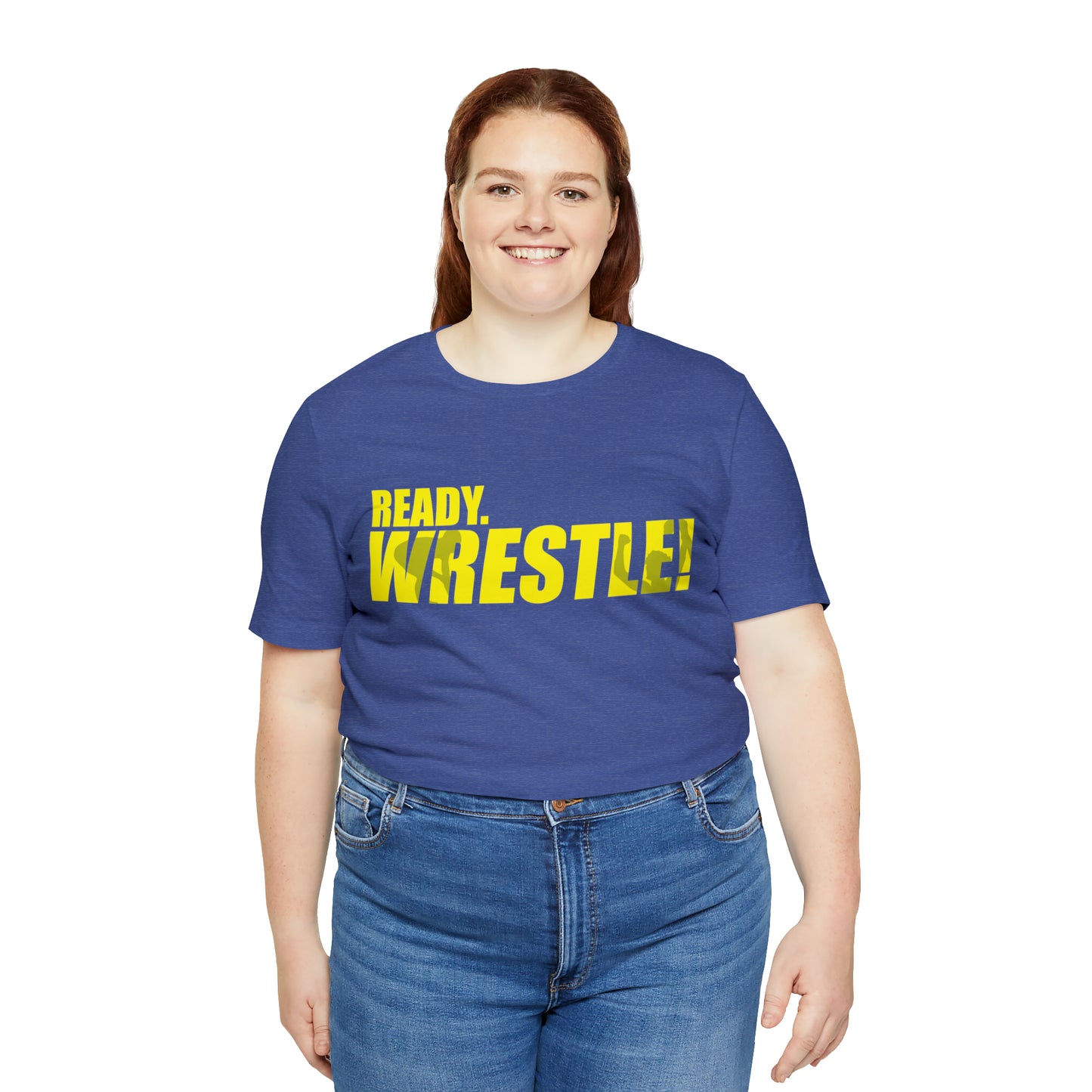 Ready. Wrestle! Gold Logo with Green, Unisex Jersey Short Sleeve Tee