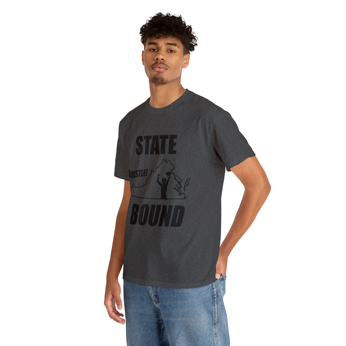 Virginia State Bound, Black Logo, Unisex Heavy Cotton Tee