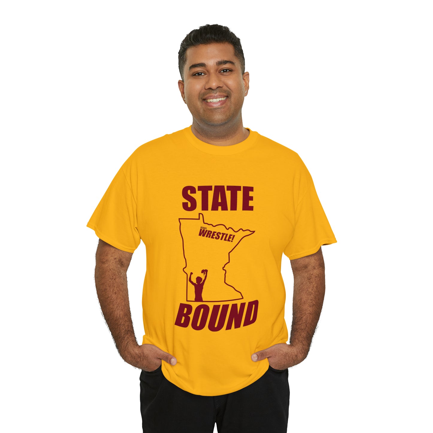 Minnetsota State Bound, Maroon Logo, Unisex Heavy Cotton Tee