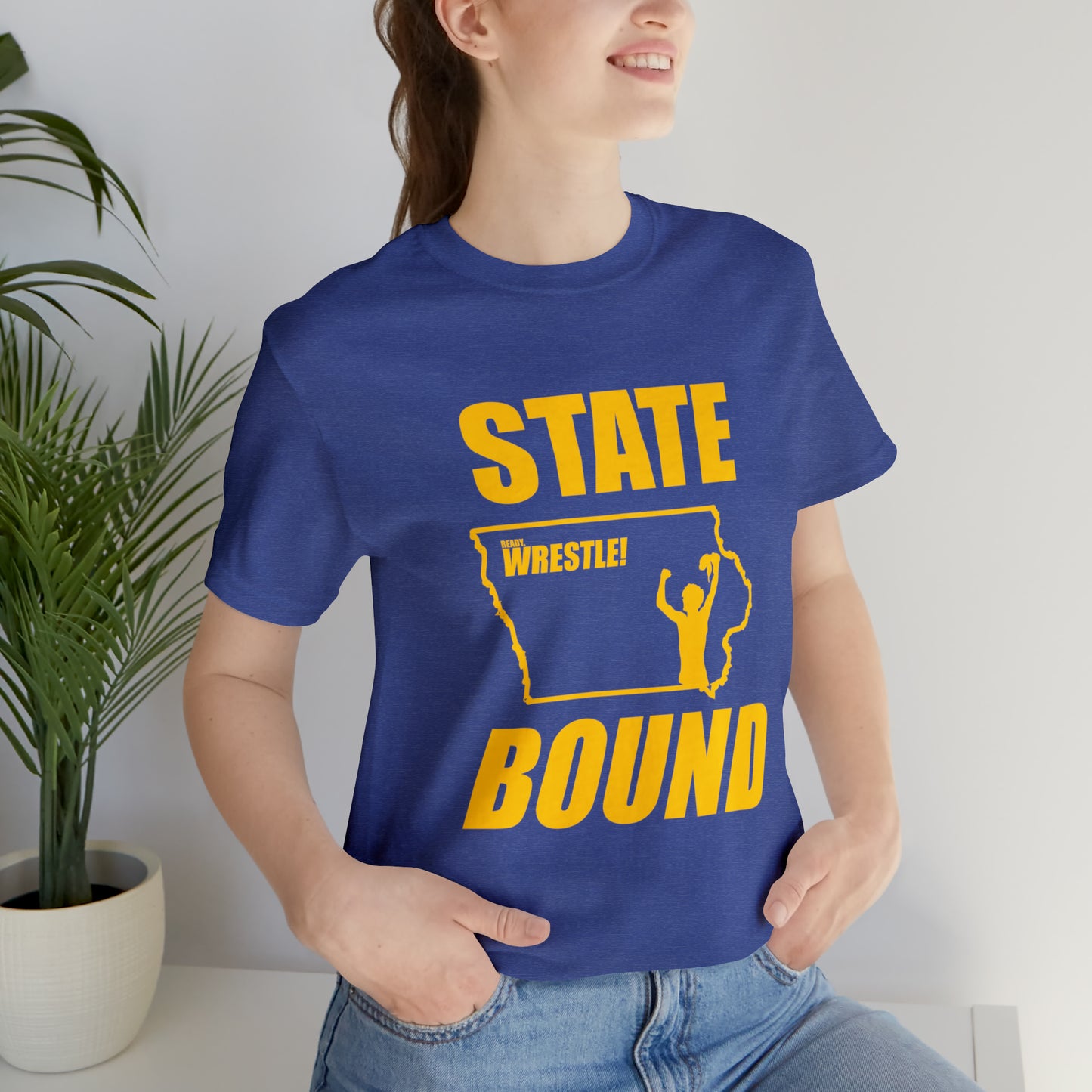 Iowa State Bound, Unisex Jersey Short Sleeve Tee, Gold Logo