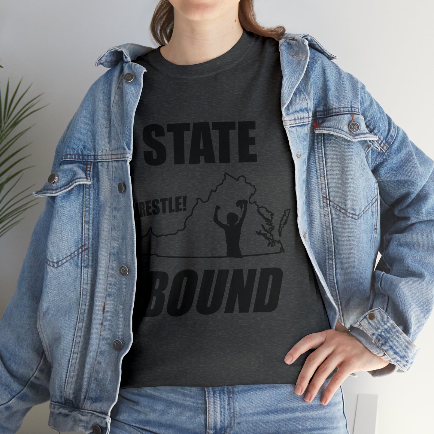 Virginia State Bound, Black Logo, Unisex Heavy Cotton Tee