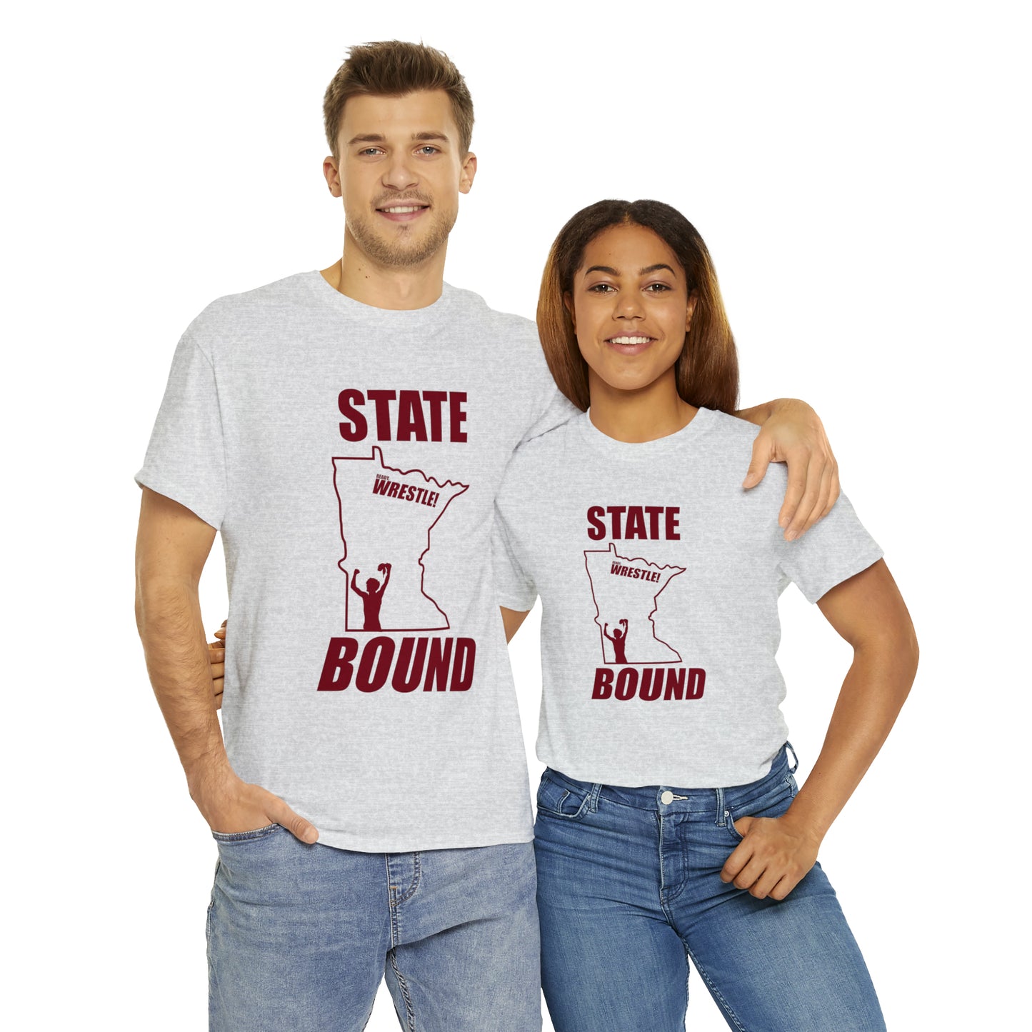 Minnetsota State Bound, Maroon Logo, Unisex Heavy Cotton Tee