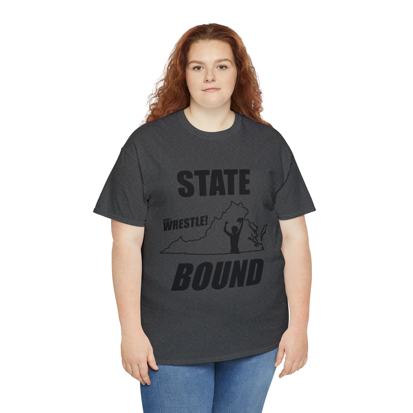 Virginia State Bound, Black Logo, Unisex Heavy Cotton Tee