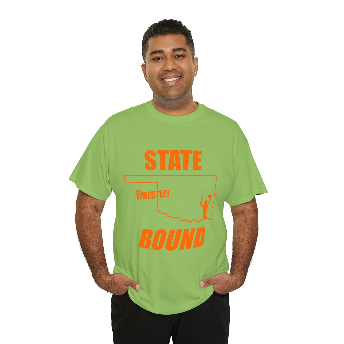 Oklahoma State Bound, Orange Logo, Unisex Heavy Cotton Tee