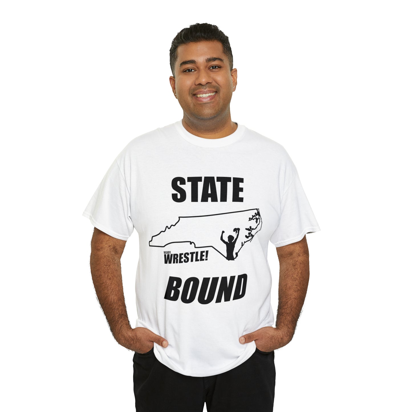 North Carolina State Bound, Black Logo, Unisex Heavy Cotton Tee