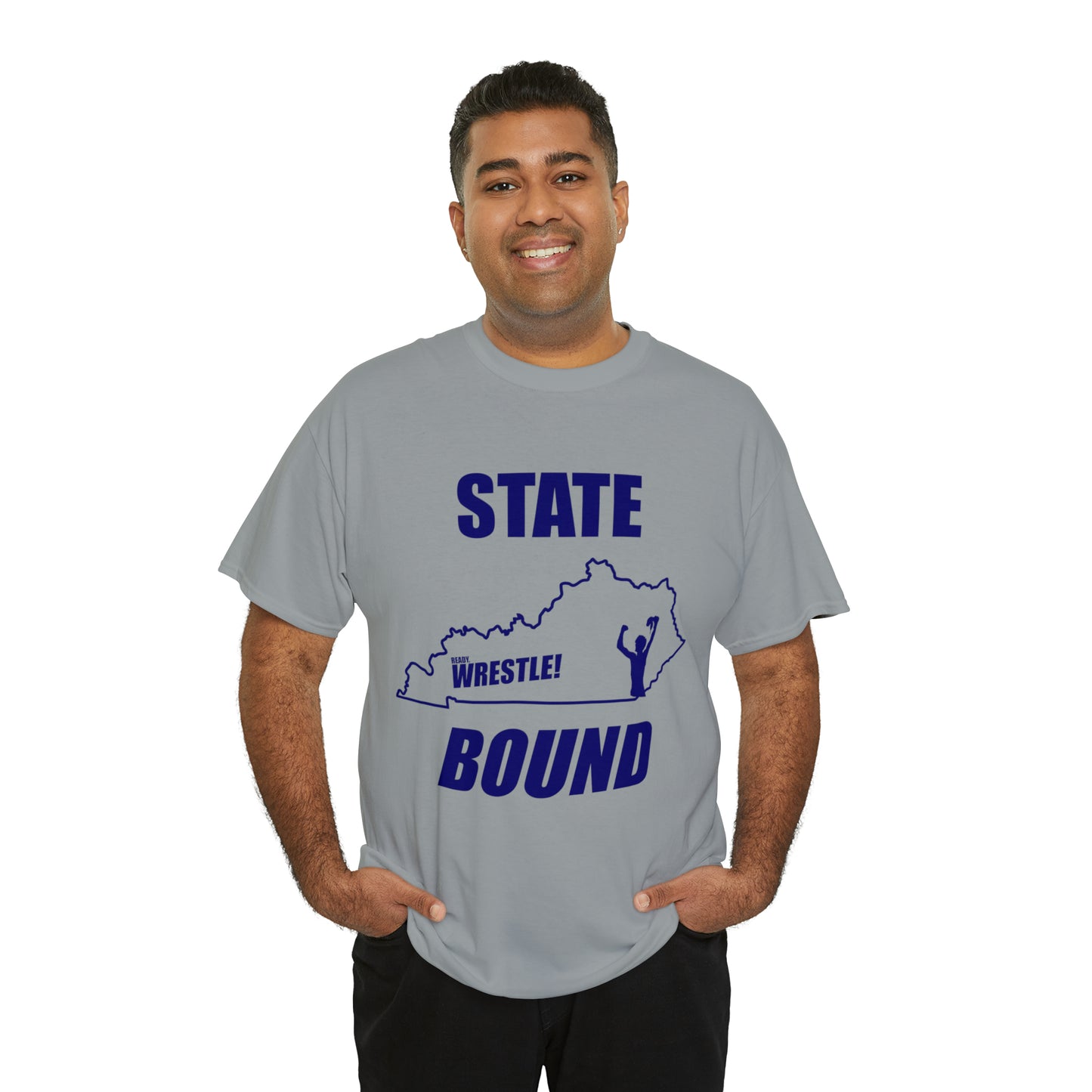 Kentucky State Bound, Royal Blue Logo, Unisex Heavy Cotton Tee