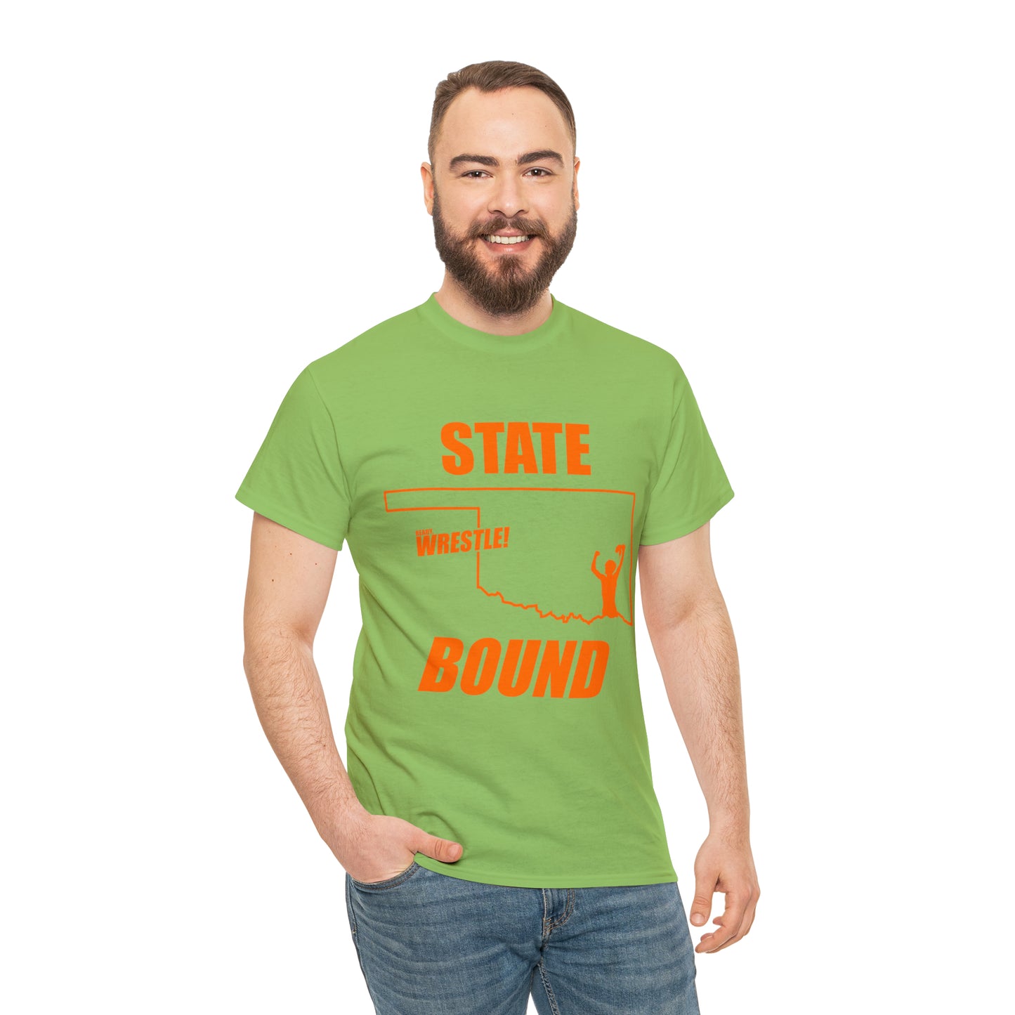 Oklahoma State Bound, Orange Logo, Unisex Heavy Cotton Tee