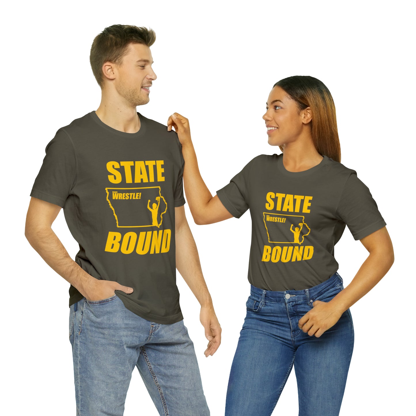 Iowa State Bound, Unisex Jersey Short Sleeve Tee, Gold Logo