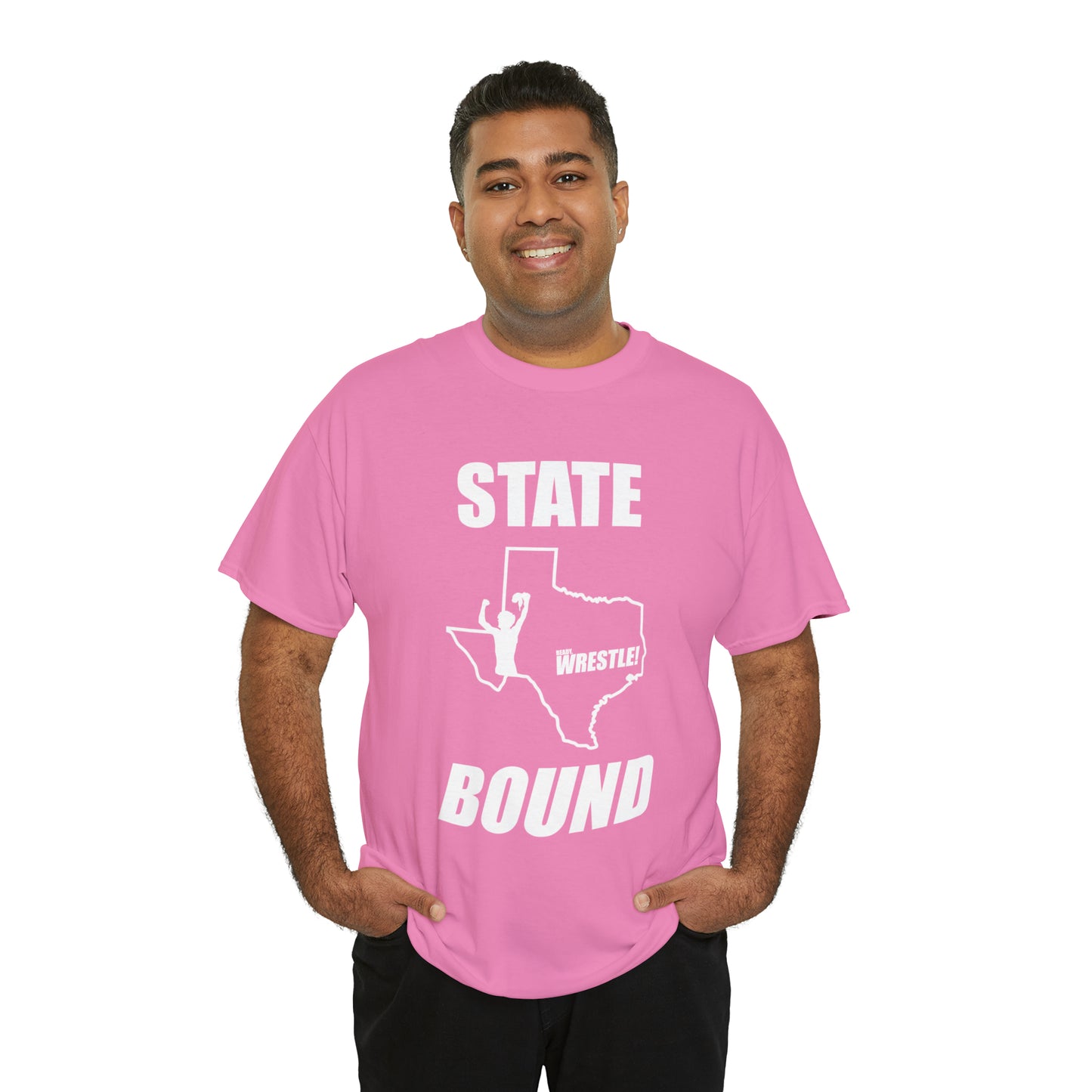 Texas State Bound, White Logo, Unisex Heavy Cotton Tee